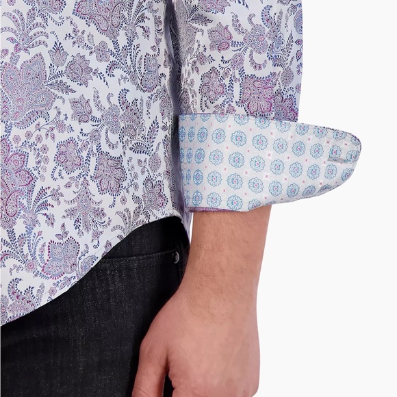 NWT Robert Graham
Floral Brocade Silk-Blend Shirt - Picture 6 of 11